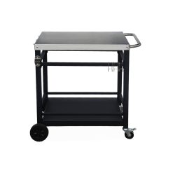 Alice's Garden - Desserte de Barbecue en Acier 88 cm avec Roues et poignée. Noir. L 88 x l 58 x h 82.8cm